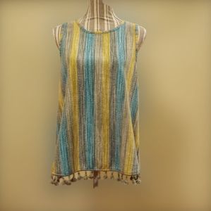 W5 Striped Tassel Tank - Sz L